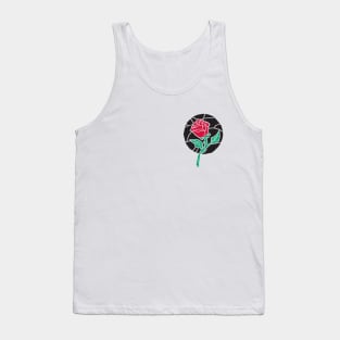 Stained Glass Rose Black Tank Top